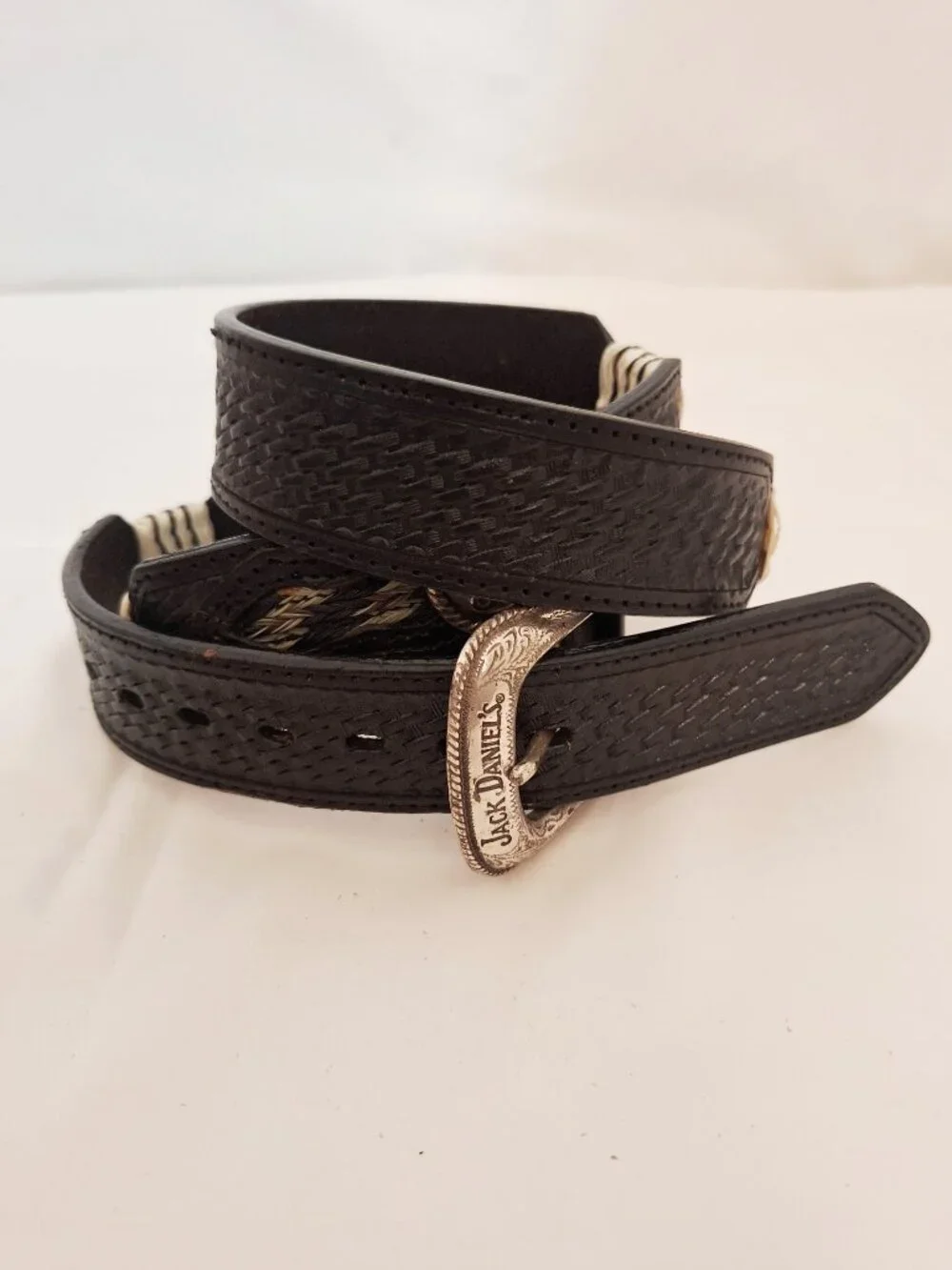 Jack Daniels Old No 7 Western Concha Belt 40 Black Vintage